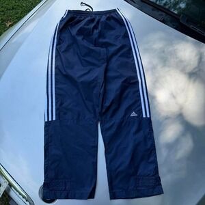 Vintage Navy blue Adidas track pants with white stripes